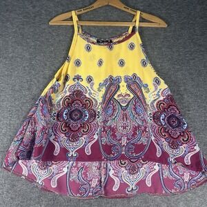 Vintage 5-7-9 Cami Top Paisley Spaghetti Strap Y2K Streetwear Size S Made USA